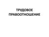 Трудовое правоотношение
