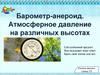 Барометр-анероид. Атмосферное давление на различных высотах