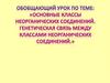 Основные классы неорганических соединений. Генетическая связь между классами неорганических соединений