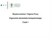 Bezpieczeństwo i Higiena Pracy. Ergonomia stanowiska komputerowego. Część I