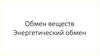 Обмен веществ. Энергетический обмен