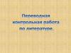 Переводная контрольная работа по литературе