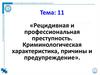 Рецидивная и профессиональная преступность. Криминологическая характеристика, причины и предупреждение