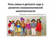 Роль семьи и детского сада в развитии коммуникативной компетентности