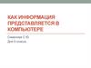 Как информация представляется в компьютере?