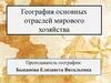 География основных отраслей мирового хозяйства