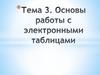 Основы работы с электронными таблицами. Тема 3