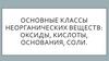 Основные классы неорганических веществ: оксиды, кислоты, основания, соли