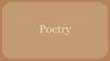 Poetry