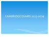 Cambridge Exams 2023-2024