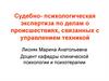 Судебно-психологическая экспертиза по делам о происшествиях, связанных с управлением техникой