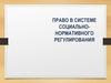 Право в системе социально-нормативного регулирования