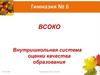 Внутришкольная система оценки качества образования (ВСОКО)