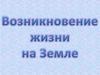 Возникновение жизни на Земле