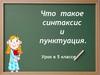 Что такое синтаксис и пунктуация. Урок в 5 классе
