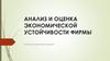 Анализ и оценка экономической устойчивости фирмы
