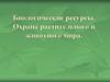 Биологические ресурсы. Охрана растительных ресурсов, животного мира