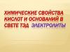 Химические свойства кислот и оснований в свете ТЭД электролиты