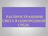 Распространение света в однородной среде