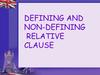 Defining and Non-defining Relative Clause