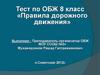 Правила дорожного движения. Тест по ОБЖ. 8 класс
