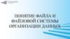 Понятие файла и файловой системы организации данных