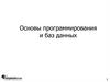 Основы программирования и баз данных
