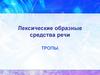 Лексические образные средства речи. Тропы