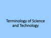 Terminology of Science and Technology