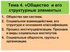 Общество и его структурные элементы  (тема 4)