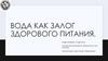 Вода как залог здорового питания