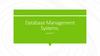 Database Management Systems  (lecture 7)