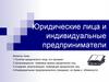 Юридические лица и индивидуальные предприниматели