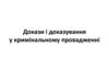 Докази і доказування у кримінальному провадженні