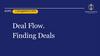 Курс синдикатора. Deal flow. Finding deals