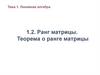 Ранг матрицы. Теорема о ранге матрицы
