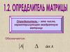 Определитель матрицы. Тема 1.2