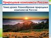Разнообразие природных комплексов России. Взаимодействие природных компонентов в природе