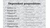 Dependent prepositions