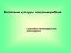Воспитание культуры поведения ребёнка