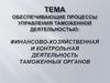 Обеспечивающие процессы управления таможенной деятельностью: финансово-хозяйственная и контрольная деятельность органов