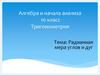 Радианная мера углов и дуг. Алгебра и начала анализа. 10 класс. Тригонометрия