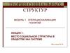Место социальной структуры в обществе как системе. Понятие «общество»