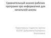 Сравнительный анализ рабочих программ по информатике для начальной школы