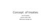 Concept of treaties. Law of treaties