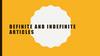 Definite and indefinite articles
