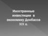 Иностранные инвестиции в экономику Донбасса XIX в