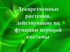 Лекарственные растения, действующие на функции нервной системы