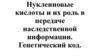Нуклеиновые кислоты и их роль в передаче наследственной информации. Генетический код. Тема 2