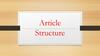 Article Structure